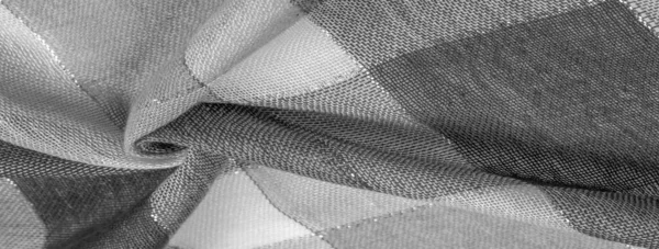 Texture Sfondo Sciarpa Seta Femminile Bianco Nero Con Una Striscia — Foto Stock