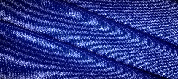 Texture Sfondo Tessuto Blu Brillante Acqua Colore Azzurro Con Filo — Foto Stock