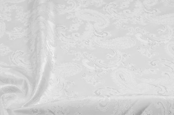 Textura Fondo Tela Seda Color Blanco Negro Lujosa Mano Seda — Foto de Stock