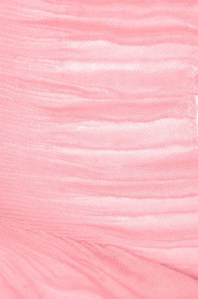 Текстура Фон Візерунок Рожевий Шовк Гофрованої Подрібненої Тканини Ваших Проектів — стокове фото