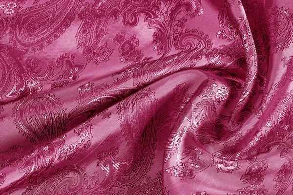 Текстура Фон Красный Покрасневший Румяный Цветочный Гулы Румяная Ткань Рисунком — стоковое фото