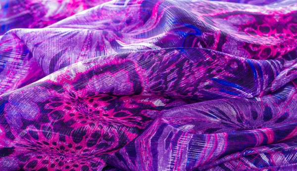 Textura Fundo Padrão Padrão Floral Colorido Abstrato 100 Seda Pura — Fotografia de Stock