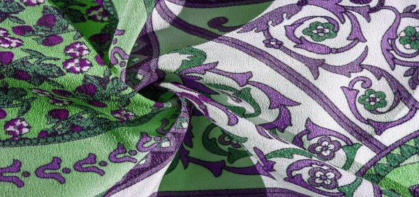 Textur Hintergrundmuster Seidenstoff Mäßig Beruhigende Farben Königliches Monogrammmuster Weiße Grüne — Stockfoto