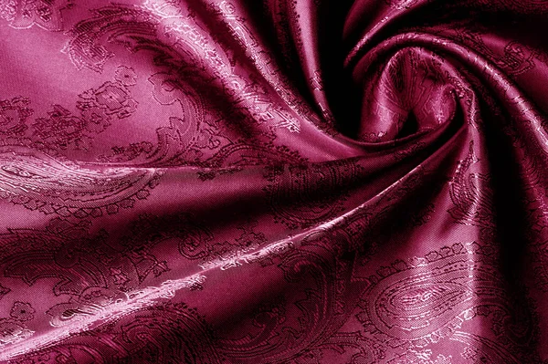 Текстура Фон Красный Покрасневший Румяный Цветочный Гулы Румяная Ткань Рисунком — стоковое фото