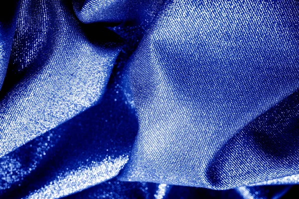 Textúra Háttér Szövet Egy Ragyogó Kék Aqua Azúr Színű Fémes — Stock Fotó