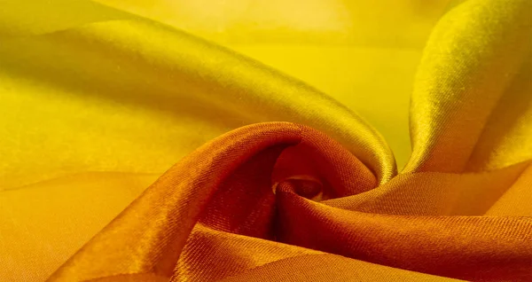 Текстура Фон Желтая Шелковая Полосатая Ткань Металлическим Блеском Плохое Настроение — стоковое фото