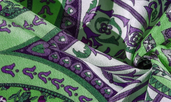 Текстура Фона Шелковая Ткань Умеренные Успокаивающие Цвета Королевский Узор Монограммы — стоковое фото