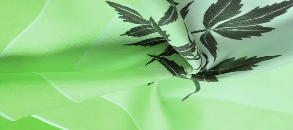 Текстура Фон Рисунок Открытка Шелковая Ткань Зеленый Цвет Шелка Клевера — стоковое фото