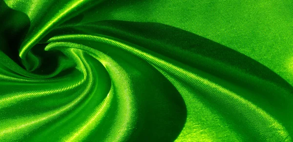 Texture Background Pattern Silk Fabric Green Color Adorable Soft Shiny — Stock Photo, Image