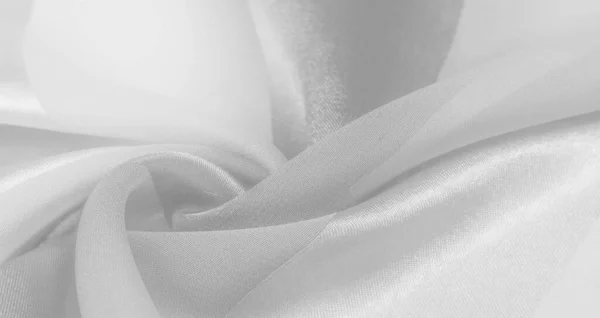 Doku Arkaplan Metalik Parıltılı Beyaz Ipek Çizgili Kumaş Eğer Kötü — Stok fotoğraf