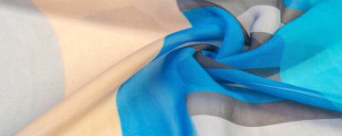 Doku, arka plan, ipek kumaş deseni, dikdörtgen eşkenar dörtgen, bohem baskı, tasarım ve proje aksan için dekoratif kumaş, çok renkli Grunge mavi masmavi bej gri