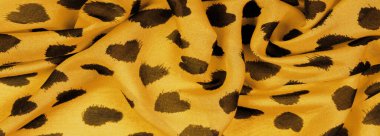 Doku, arkaplan, desen, kartpostal, ipek kumaş, siyah kalplerin dokusundan sarı iz, projeleriniz gözden kaçmayacak, bu kumaş size bu konuda yardımcı olacak.