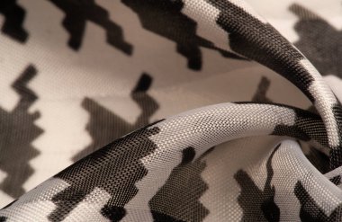 Arkaplan dokusu, dekoratif süs, ipek kumaş tarçın bej ve sarı, resim, geometrik, çiçekli veya diğer elementlerin kombinasyonunun grafik dekorasyonu.