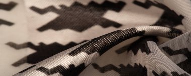 Arkaplan dokusu, dekoratif süs, ipek kumaş tarçın bej ve sarı, resim, geometrik, çiçekli veya diğer elementlerin kombinasyonunun grafik dekorasyonu.