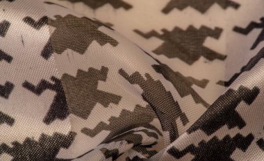 Arkaplan dokusu, dekoratif süs, ipek kumaş tarçın bej ve sarı, resim, geometrik, çiçekli veya diğer elementlerin kombinasyonunun grafik dekorasyonu.