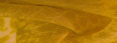 Doku, arkaplan, desen, beyaz sarı ipek kumaş tekstil. Özellikleri, daha esnek ve tasarlanması daha kolay olduğu için dokuma malzemesinden farklıdır..