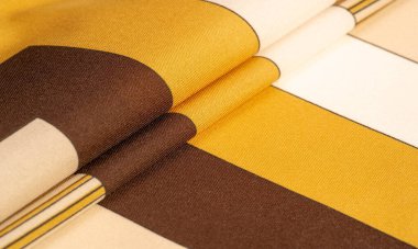 Doku, arka plan, desen, kahverengi renk ipek kumaş, geometrik çizgiler, farklı tonları kabile düz çizgiler desen, geometrik desen, projeler için ayarlayın, kahverengi ve beyaz