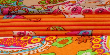 Doku, arkaplan, desenli ipek kumaş, Hint teması geleneksel şal desenli elementleri bohem desenli, dekoratif kumaş tasarım ve aksan projeleriniz için, çok renkli.