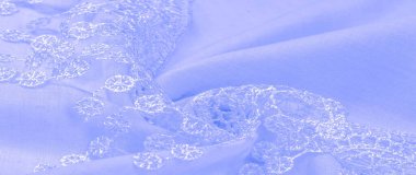 Doku, arkaplan, desen, kartpostal, ipek kumaş, dantel ambalajlı kadın Carolina mavisi atkısı. Yazdırma ve dijital materyallerinizi oluşturmak için bu süslü resimleri kullanın.