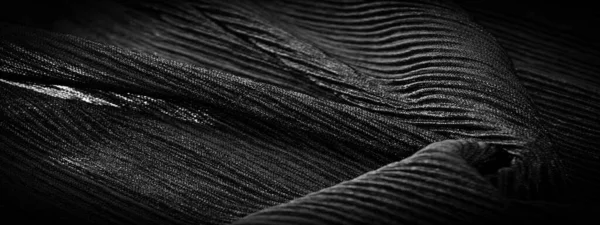 Texture Fond Motif Crêpe Noir Est Tissu Soie Laine Fibres — Photo