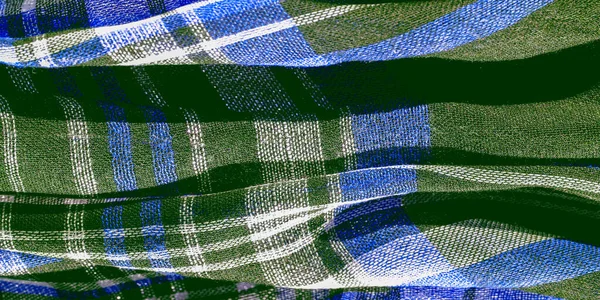 Texture Background Pattern Scottish Checkered Fabric Blue Green White Colors — Stock Photo, Image