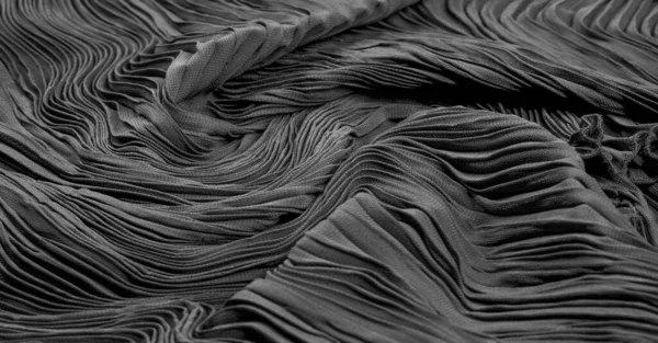 Textura Fondo Patrón Paño Plisado Gris Negro Posible Que Desee — Foto de Stock