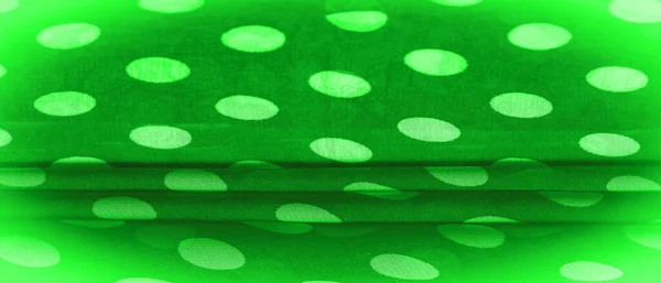 Texture Fond Ornement Décoratif Tissu Pois Verts Points Ronds Sur — Photo