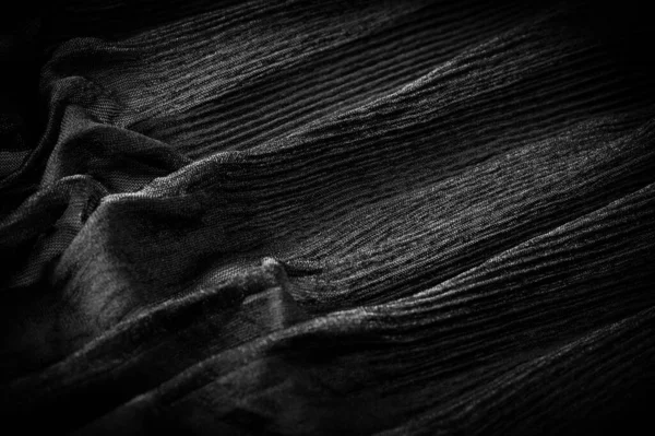 Textur Hintergrund Muster Crepe Black Ist Ein Gewebe Aus Seide — Stockfoto