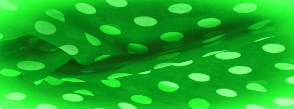 背景の質感 装飾品 緑のポルカドット生地 形状を有する布上の丸いドットまたは約円またはシリンダーに似ています — ストック写真