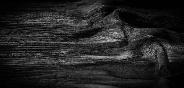 Texture Fond Motif Crêpe Noir Est Tissu Soie Laine Fibres — Photo