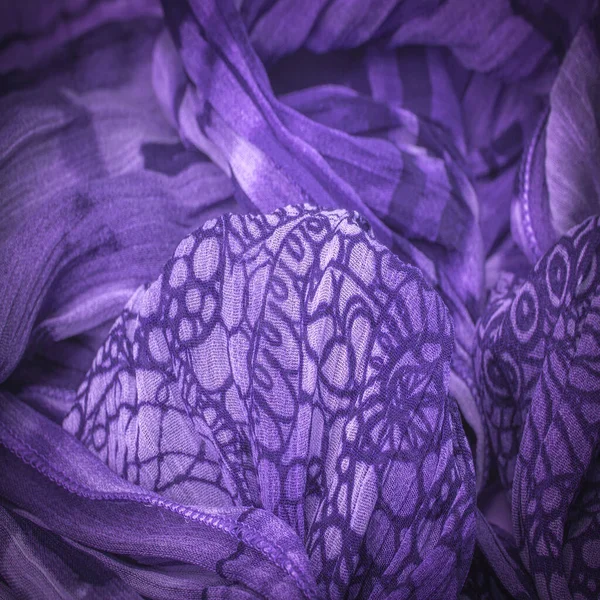 Background Texture Decorative Ornament Dark Lilac Blue Silk Fabric Floral — Stock Photo, Image