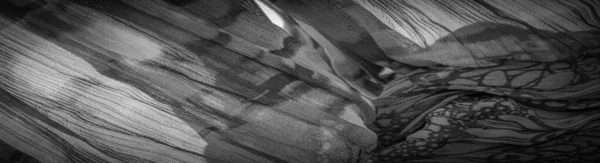 Текстура Тла Чорно Біла Шовкова Тканина Срібло Титан Квітковий Візерунок — стокове фото