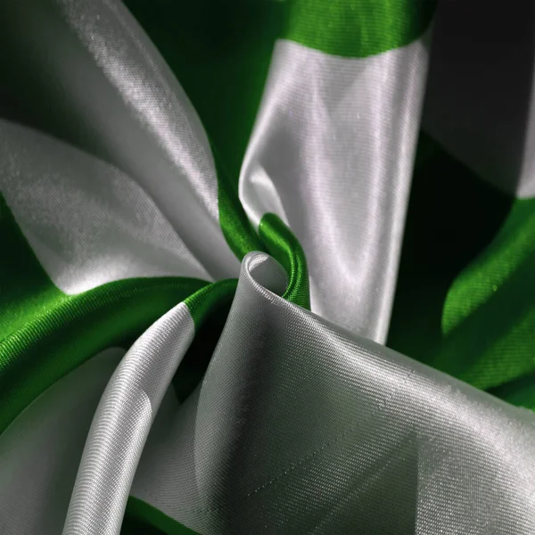 Текстура Фон Узор Открытка Шелковая Ткань Зеленые Белые Овалы Ваши — стоковое фото
