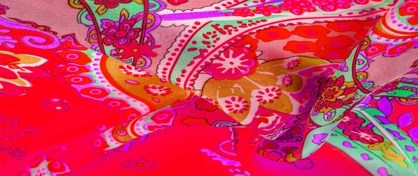 Texture Background Paisley Silk Fabric Indian Themes Ornate Traditional Paisley — Stock Photo, Image