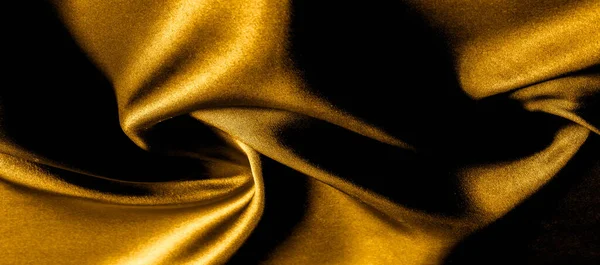 Texture Sfondo Motivo Foto Panoramica Tessuto Seta Giallo Oro Questa — Foto Stock