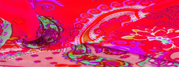 Текстура Фон Шовкова Тканина Пейслі Індійські Теми Прикрашають Традиційні Елементи — стокове фото