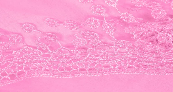 Texture Background Pattern Postcard Silk Fabric Female Amaranth Pink Scarf — Stock Photo, Image