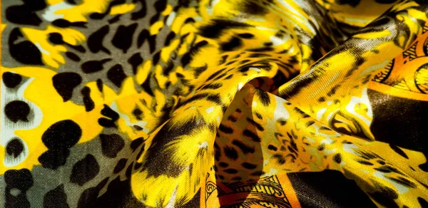 Texture Pattern Background Leopard Silk Fabric Screen Printing Silk Duck — Stock Photo, Image