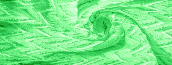 Textura Pozadí Vzor Hedvábná Tkanina Zelená Vrstvená Krajka Tyl Prémiová — Stock fotografie
