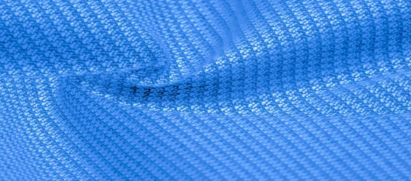 Texture Fond Motif Tissu Laine Chaude Avec Fil Bleu Cousu — Photo