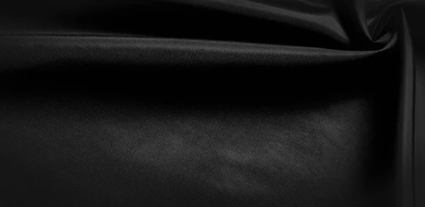 Textura Fondo Patrón Tela Seda Negra Negro Resistente Calor Con —  Fotos de Stock
