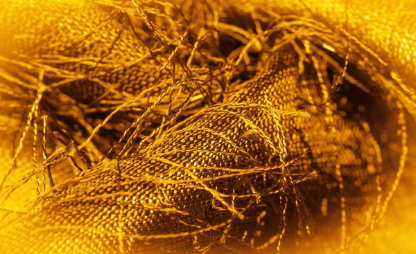 Tekstura Tła Ozdoba Dekoracyjna Żółte Złote Jedwabne Tkaniny Tkane Nici — Zdjęcie stockowe