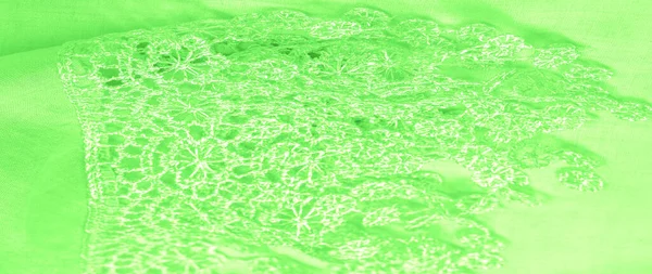 Textur Hintergrund Muster Postkarte Seidenstoff Weiblicher Frühlingshafter Grüner Schal Mit — Stockfoto