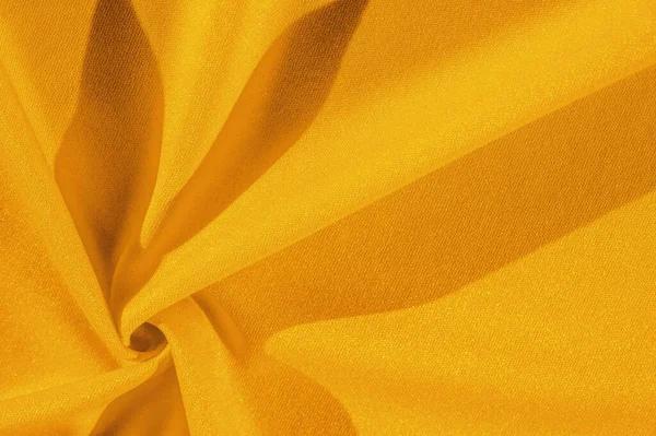 Tekstur Latar Belakang Kain Sutra Saputangan Wanita Kuning Desain Wallpaper — Stok Foto