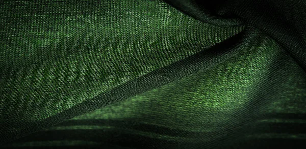 Achtergrond Textuur Decoratieve Ornament Zijde Groene Stof Met Strepen Van — Stockfoto