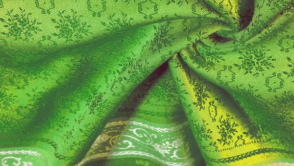Doku Arkaplan Deseni Yeşil Kumaş Sizin Tasarımınız Için Duvar Kağıdı — Stok fotoğraf