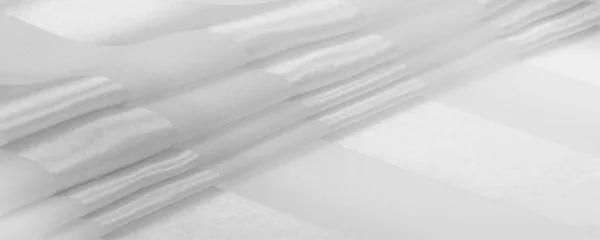 Текстура Фон Белая Шелковая Полосатая Ткань Металлическим Блеском Плохое Настроение — стоковое фото