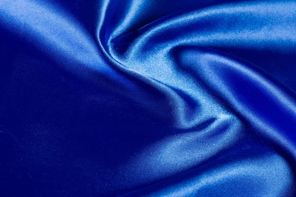 Textura Tela Seda Azul Hecho Solo Para Estado Ánimo Que — Foto de Stock