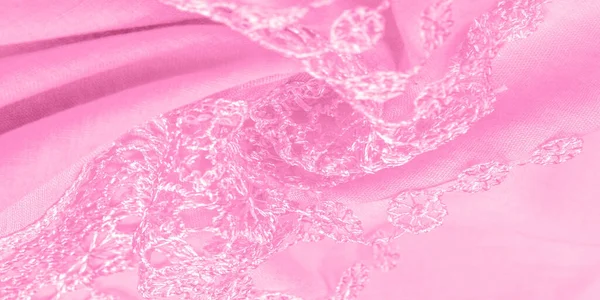 Texture Sfondo Motivo Cartolina Tessuto Seta Sciarpa Rosa Amaranto Femminile — Foto Stock