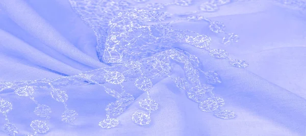 Texture Background Pattern Postcard Silk Fabric Women Carolina Blue Scarf — Stock Photo, Image